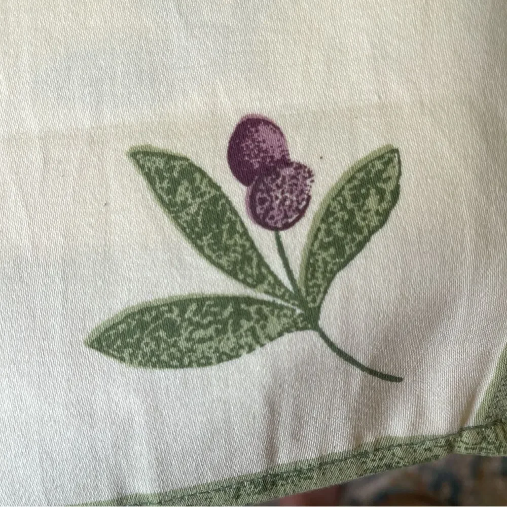 Williams - Sonoma Cotton 4 pc dinner napkin olive tuscan green cream large